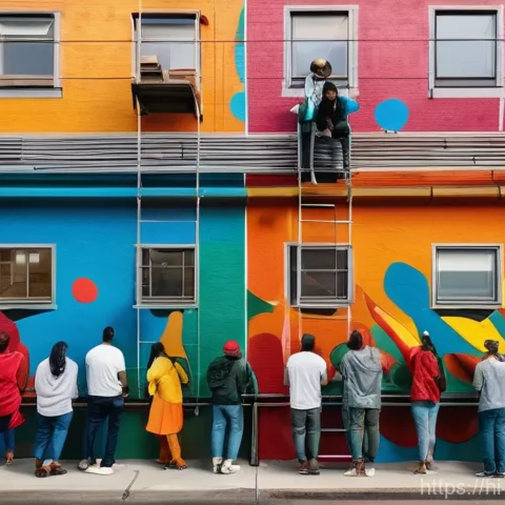 미술문화기획사의 효과적인 팀 빌딩 전략 - **Prompt:** A diverse team of male and female artists, ranging from young adults to middle-aged, col...