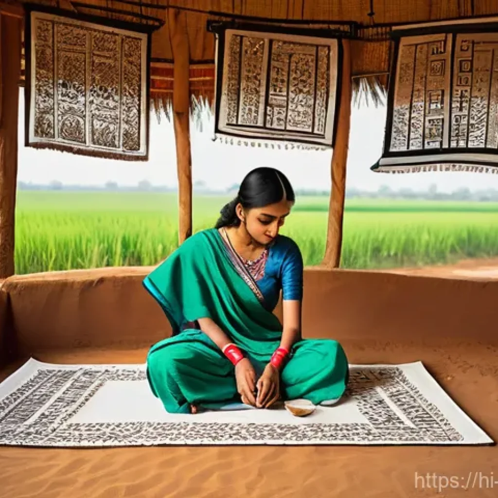 미술문화기획사와 온라인 전시 플랫폼 활용 - **Prompt 1: Village Artist's Digital Canvas**
    A young Indian artist, perhaps in their early twen...