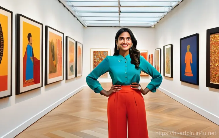 미술문화기획사 채용 인터뷰의 FAQ - **Prompt:** "A diverse, young female professional, dressed in a stylish yet modest blouse and tailor...