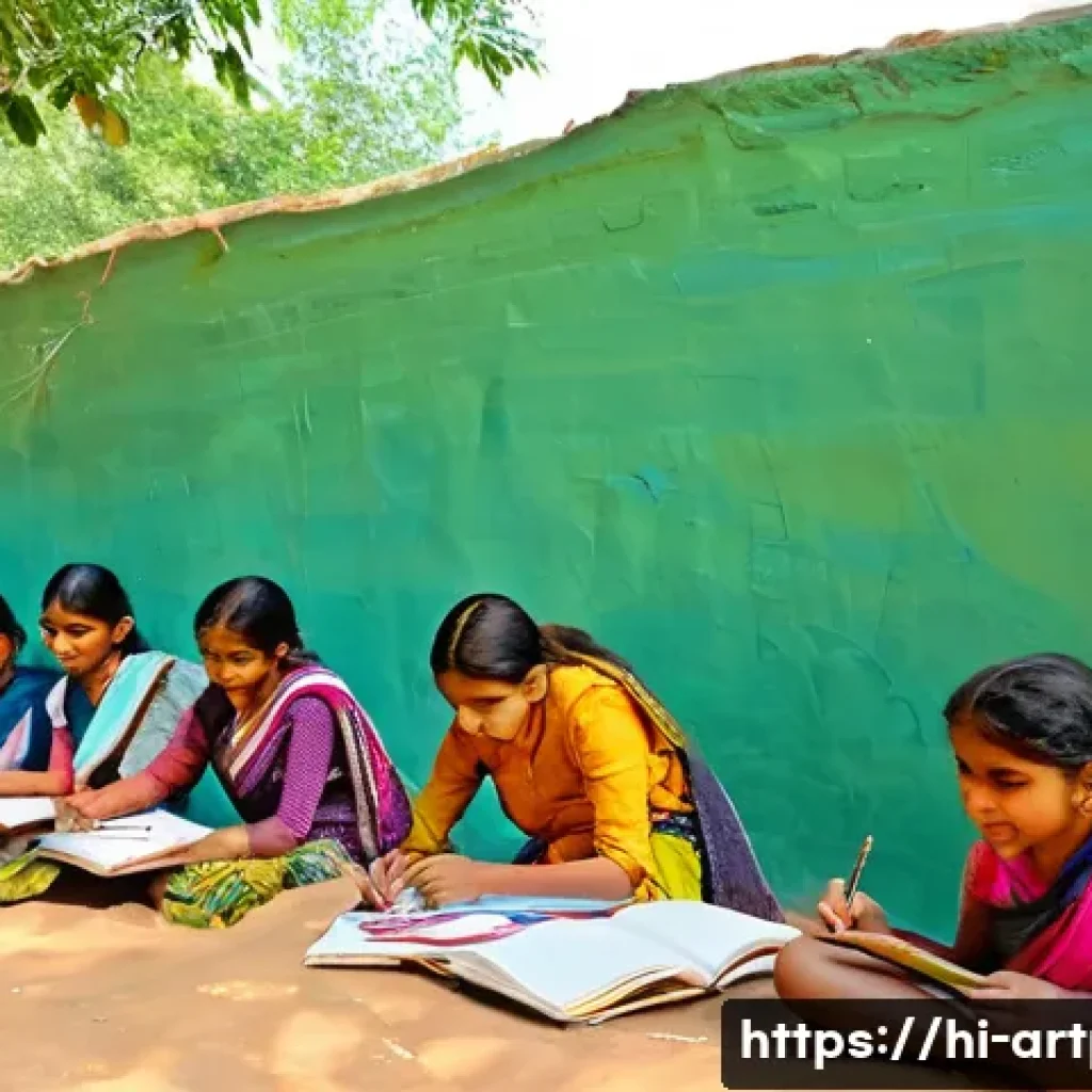 미술문화기획사로서의 사회적 책임 - **Prompt 1: "Joyful Rural Art Workshop"**
    A vibrant, sun-drenched scene in a rural Indian villag...