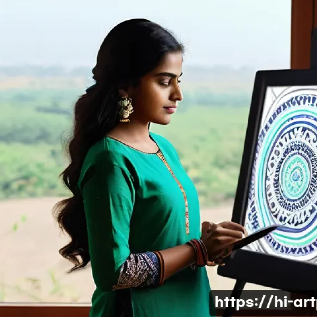 미술문화기획사의 산업별 수익성 분석 - **Prompt Title: Digital Fusion: Rural Artist Embracing Modern Art Tech**
    A serene, realistic dep...