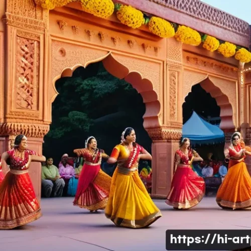 미술문화기획사의 프로젝트 평가 보고서 작성법 - **Prompt:** A bustling, vibrant Indian cultural festival taking place in a beautifully decorated out...