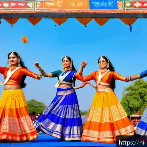 미술문화기획사의 경력 개발 성공 스토리 - A vibrant scene depicting an Indian cultural festival focused on folk art, showcasing local artists ...